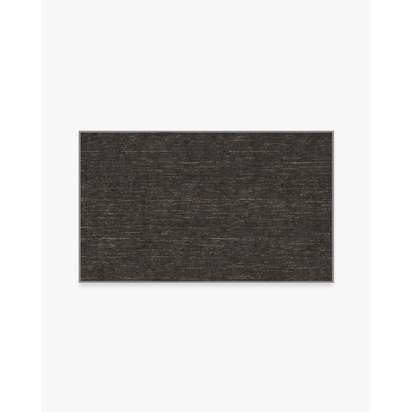 Melange Solid Charcoal Flatwoven Rug - 90 x 150 cm - Rug + Pad System