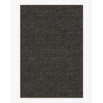 Melange Solid Charcoal Flatwoven Rug - 185 x 275 cm - Rug + Pad System