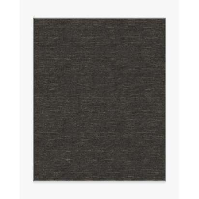 Melange Solid Charcoal Flatwoven Rug - 245 x 305 cm - Rug + Pad System