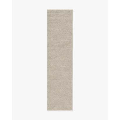 Melange Solid Light Grey Flatwoven Rug - 75 x 305 cm - Rug + Pad System