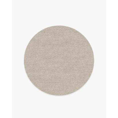 Melange Solid Light Grey Flatwoven Rug - 185 Round cm - Rug + Pad System