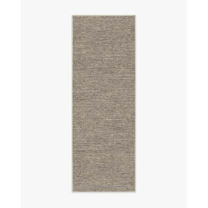 Melange Solid Natural Stone Flatwoven Rug - 75 x 215 cm - Rug + Pad System