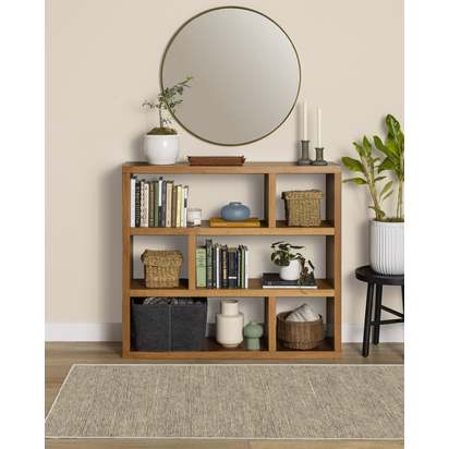 Melange Solid Natural Stone Flatwoven Rug - 185 x 275 cm - Rug + Pad System