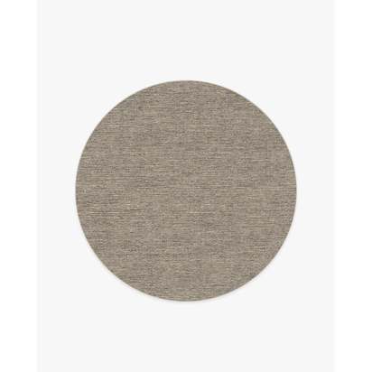 Melange Solid Natural Stone Flatwoven Rug - 185 Round cm - Rug + Pad System
