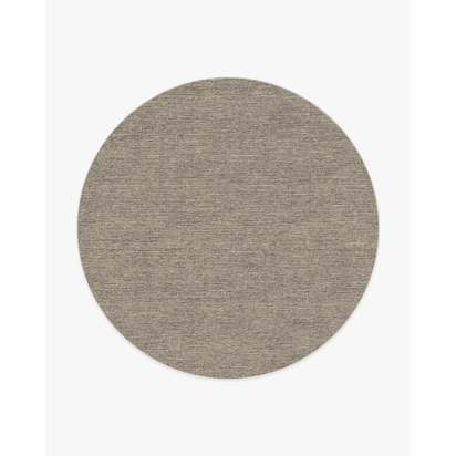 Melange Solid Natural Stone Flatwoven Rug - 245 Round cm - Rug + Pad System