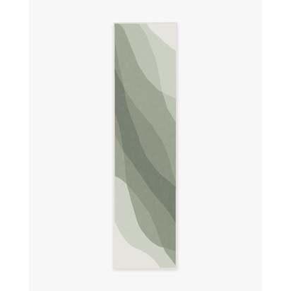 Kallan Sage Green Flatwoven Rug - 75 x 305 cm - Rug + Pad System