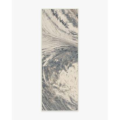 Malaspina Dusk Blue Flatwoven Rug - 75 x 215 cm - Rug + Pad System