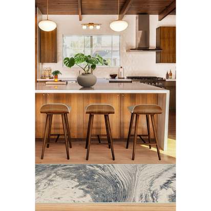 Malaspina Dusk Blue Flatwoven Rug - 75 x 305 cm - Rug + Pad System