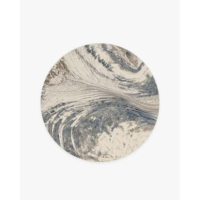Malaspina Dusk Blue Flatwoven Rug - 185 Round cm - Rug + Pad System