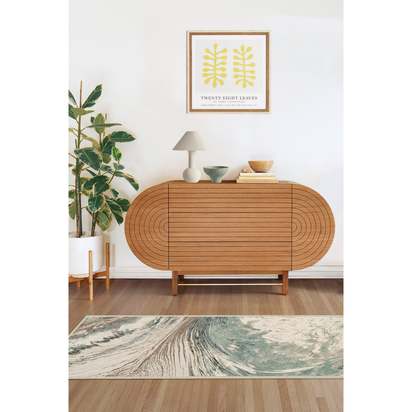 Malaspina Natural Sage Flatwoven Rug - 75 x 215 cm - Rug + Pad System