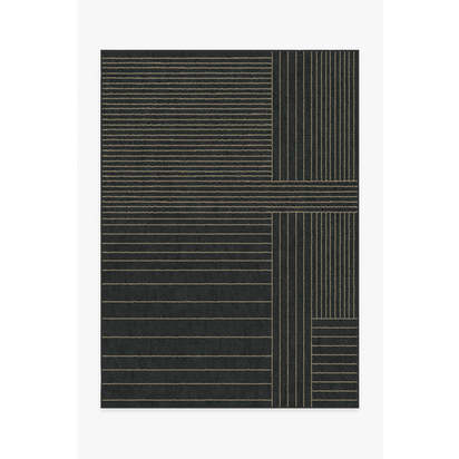 Bowie Charcoal Flatwoven Rug - 150 x 215 cm - Rug + Pad System