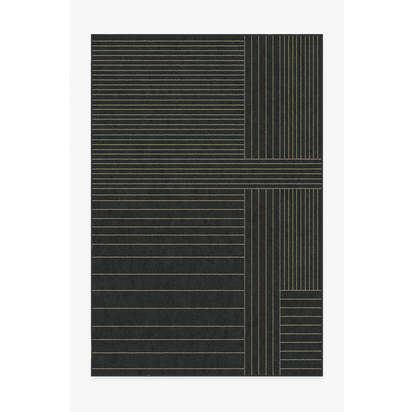 Bowie Charcoal Flatwoven Rug - 185 x 275 cm - Rug + Pad System