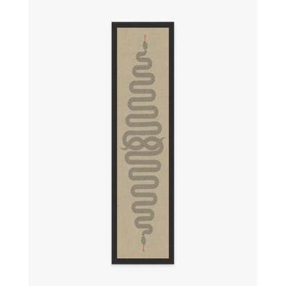 Venom Neutral Flatwoven Rug by Jonathan Adler - 75 x 305 cm - Rug + Pad System