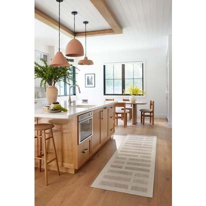 Laine Ivory & Natural Flatwoven Rug - 150 x 215 cm - Rug + Pad System