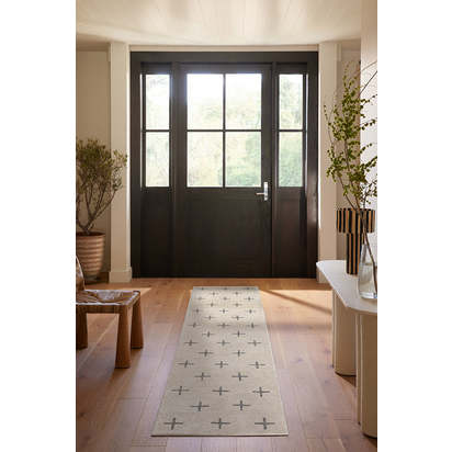 Crosby Birch & Charcoal Flatwoven Rug - 185 x 275 cm - Rug + Pad System