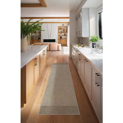 Solvi Stone Flatwoven Rug - 185 Round cm - Rug + Pad System