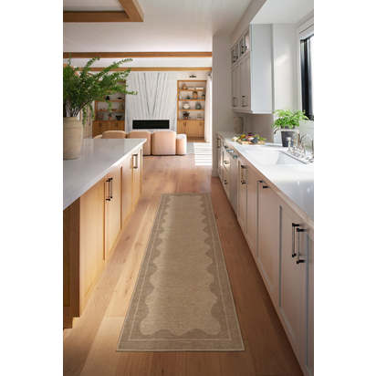 Orla Tan Flatwoven Rug - 60 x 90 cm - Rug + Pad System