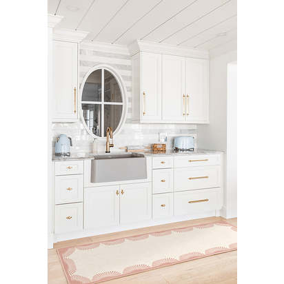 Fringe Pink & Ivory Flatwoven Rug by Gray Malin - 120 x 185 cm - Rug + Pad System