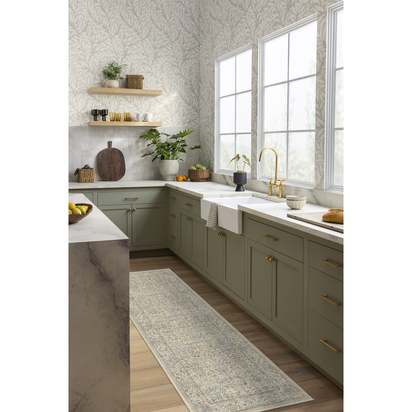 Montreal Natural Jade Flatwoven Rug by Morris & Co. - 90 x 150 cm - Rug + Pad System