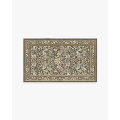 Strawberry Thief Stone Gold Flatwoven Rug by Morris & Co. - 90 x 150 cm - Rug + Pad System