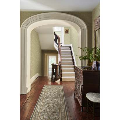 Strawberry Thief Stone Gold Flatwoven Rug by Morris & Co. - 245 x 305 cm - Rug + Pad System