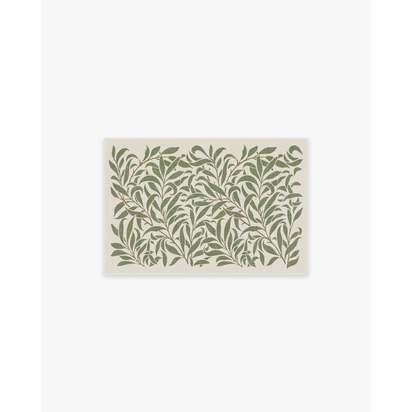 Pure Willow Boughs Green Flatwoven Rug by Morris & Co. - 60 x 90 cm - Rug + Pad System