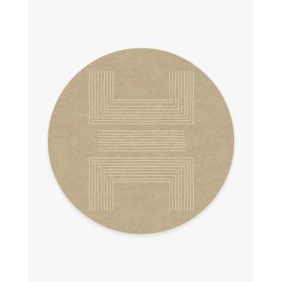 Valencia Natural Flatwoven Rug - 245 Round cm - Rug + Pad System