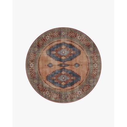 Marcela Copper Coral Flatwoven Rug - 185 Round cm - Rug + Pad System