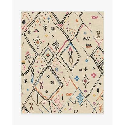 Pamir Ivory Multicolour Flatwoven Rug - 245 x 305 cm - Rug + Pad System