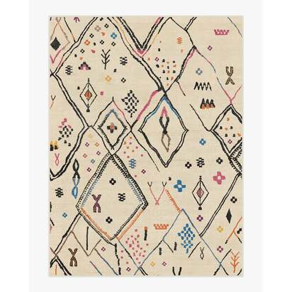 Pamir Ivory Multicolour Flatwoven Rug - 275 x 365 cm - Rug + Pad System