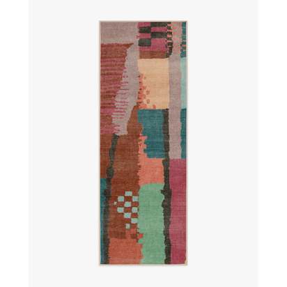Enya Multicolour Flatwoven Rug - 75 x 215 cm - Rug + Pad System