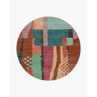 Enya Multicolour Flatwoven Rug - 245 Round cm - Rug + Pad System