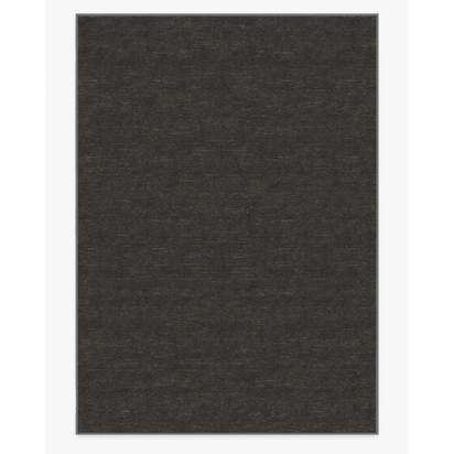 Melange Solid Charcoal Flatwoven Rug - 305 x 425 cm - Rug + Pad System