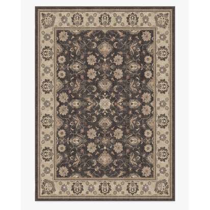 Odette Dark Wood Flatwoven Rug - 305 x 425 cm - Rug + Pad System