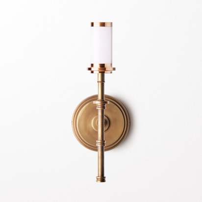 Single chukka rechargeable wall fitting in antique brass