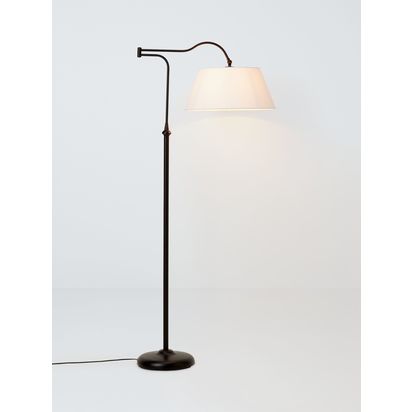 John Lewis Rodeo Swing Arm Floor Lamp, Black Black | H155 x W64 x D43cm