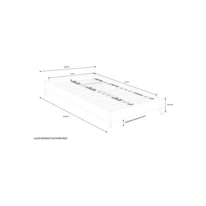 John Lewis Bonnie Platform Bed Frame, King Size, Brushed Tweed Charcoal Brushed Tweed Charcoal | H33.50 x W157 x D212cm