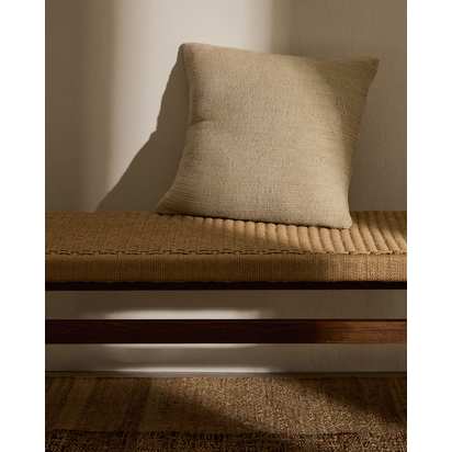 Machiel cushion cover in beige and white viscose jaquard  50Â  x 50 cm