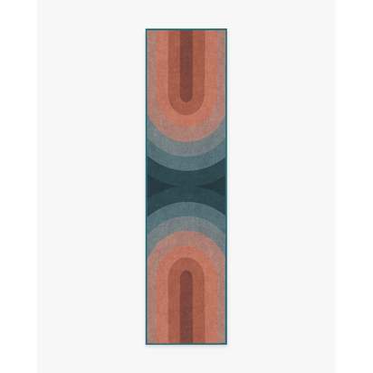 Absida Teal Flatwoven Rug - 75 x 305 cm - Rug + Pad System