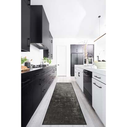 Impasto Greyscale Flatwoven Rug - 185 x 275 cm - Rug + Pad System