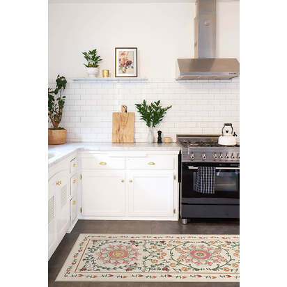 Suzani Coral Flatwoven Rug - 60 x 90 cm - Rug + Pad System