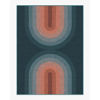 Absida Teal Flatwoven Rug - 275 x 365 cm - Rug + Pad System