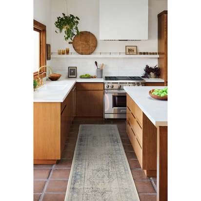 Kamran Blue Quartz Flatwoven Rug - 90 x 150 cm - Rug + Pad System