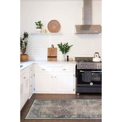 Kamran Royal Blue Flatwoven Rug - 120 x 185 cm - Rug + Pad System