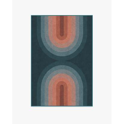 Absida Teal Flatwoven Rug - 120 x 185 cm - Rug + Pad System