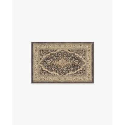 Adeline Dark Wood Flatwoven Rug - 60 x 90 cm - Rug + Pad System
