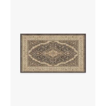 Adeline Dark Wood Flatwoven Rug - 90 x 150 cm - Rug + Pad System