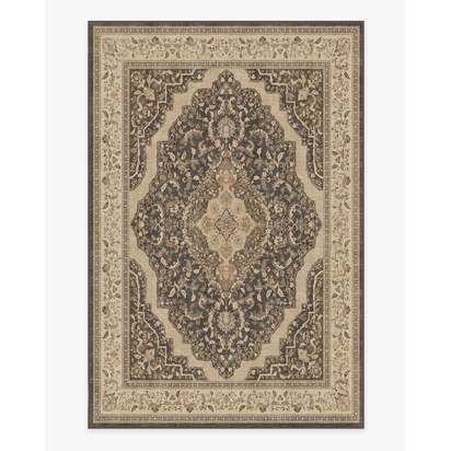 Adeline Dark Wood Flatwoven Rug - 185 x 275 cm - Rug + Pad System