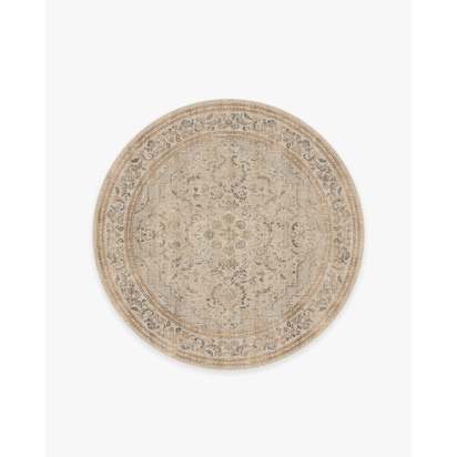 Adeline Ivory Opal Flatwoven Rug - 185 Round cm - Rug + Pad System