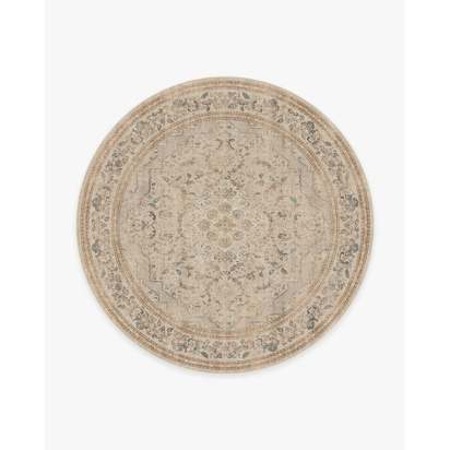 Adeline Ivory Opal Flatwoven Rug - 245 Round cm - Rug + Pad System